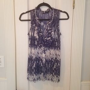 Sheer mesh sleeveless blouse